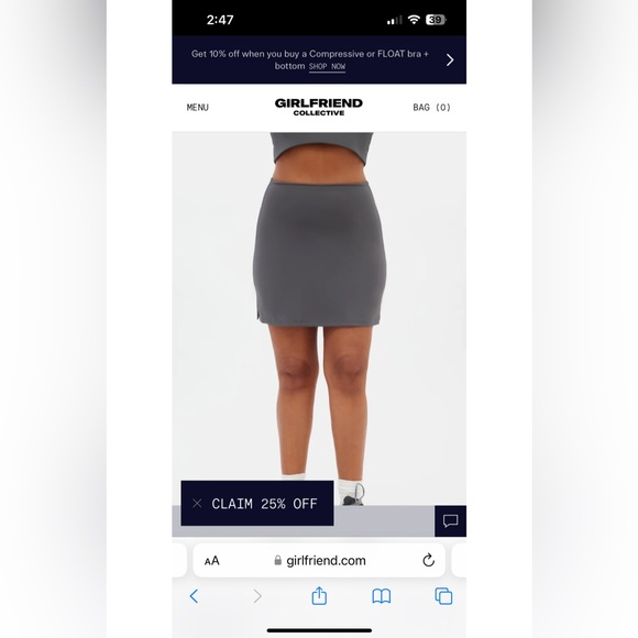 Girlfriend collective - moon color- size medium skort - Picture 5 of 5